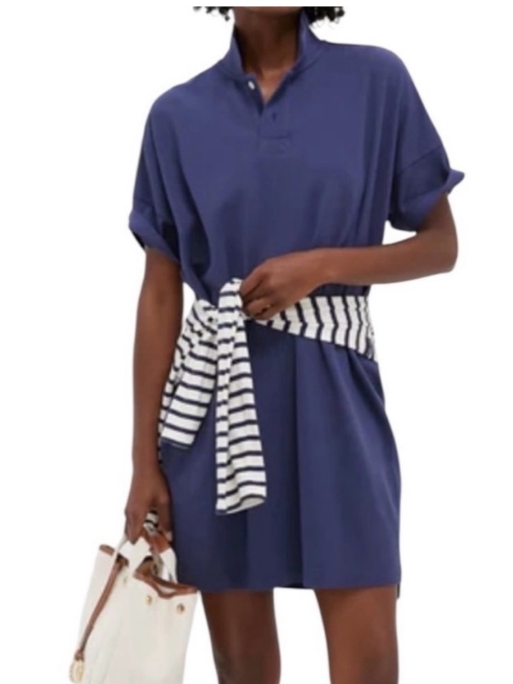 Tuckernuck cotton Navy Pique Teller Polo Dress